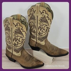 Women's Ariat Boots Heritage Brown Leather Western Cowgirl Festival US 6.5 /Uk 4